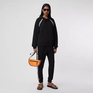 Burberry Black Hoodie with White Trim